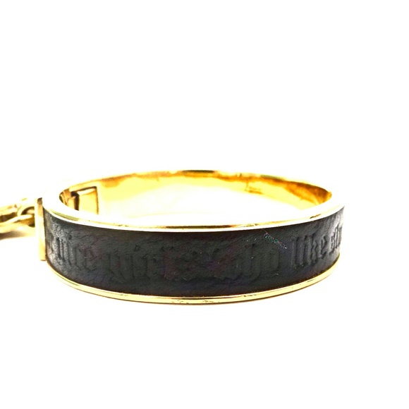 JUICY COUTURE GOLD LEATHER BANGLE BRACELET - Picture 4 of 10
